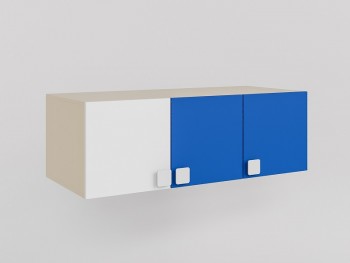 Антресоль на шкаф 3-х створчатый Скай (Синий/Белый/корпус Клен) в Яровом - yarovoe.mebel54.com | фото