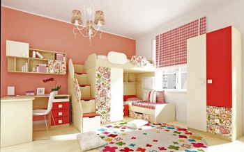 Детская комната Ретвит (Бежевый/Красный/корпус Клен) в Яровом - yarovoe.mebel54.com | фото