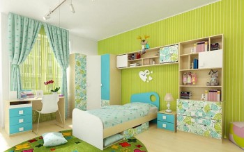 Детская комната Твит (Белый/Зеленый/корпус Клен) в Яровом - yarovoe.mebel54.com | фото