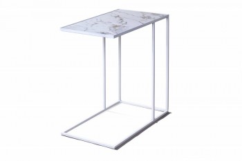 Журнальный столик Stone 018 (Прямоугольный) Металл/Керамика 500 Белый в Яровом - yarovoe.mebel54.com | фото