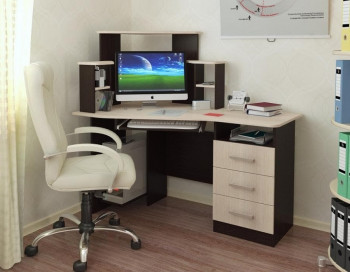 Компьютерный стол Каспер (венге/лоредо) в Яровом - yarovoe.mebel54.com | фото