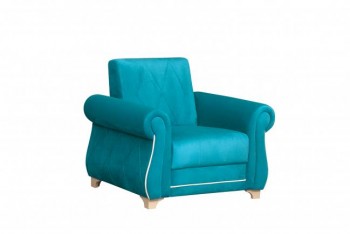 Кресло для отдыха "Порто" (велюр киви бирюза / микровельвет крем) в Яровом - yarovoe.mebel54.com | фото