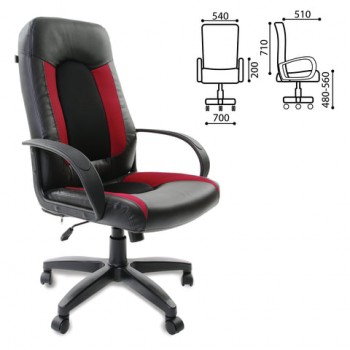Кресло офисное BRABIX Strike EX-525 (черно-красный) в Яровом - yarovoe.mebel54.com | фото