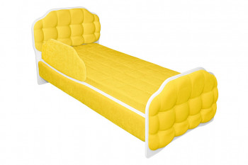 Кровать 160 Атлет 74 Жёлтый (мягкий бортик) в Яровом - yarovoe.mebel54.com | фото