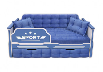Кровать 160 серии Спорт 2 ящика 85 Синий (подушки) в Яровом - yarovoe.mebel54.com | фото