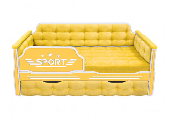 Кровать 170 серии Спорт 1 ящик 74 Жёлтый (мягкие боковые накладки) в Яровом - yarovoe.mebel54.com | фото