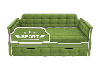 Кровать 170 серии Спорт 1 ящик 76 Зелёный (мягкие боковые накладки) в Яровом - yarovoe.mebel54.com | фото