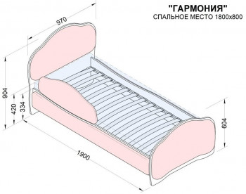 Кровать 180 Гармония 89 Розовый (мягкий бортик) в Яровом - yarovoe.mebel54.com | фото