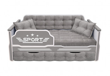 Кровать 180 серии Спорт 1 ящик 45 Серый (подушки) в Яровом - yarovoe.mebel54.com | фото