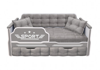 Кровать 180 серии Спорт 2 ящика 45 Серый (подушки) в Яровом - yarovoe.mebel54.com | фото