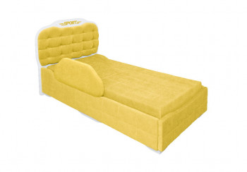 Кровать 190 Атлет Lux 74 Жёлтый (мягкий бортик) в Яровом - yarovoe.mebel54.com | фото