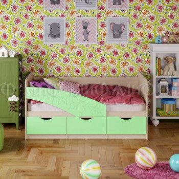 Кровать Бабочки 1,6м (Салат матовый) в Яровом - yarovoe.mebel54.com | фото