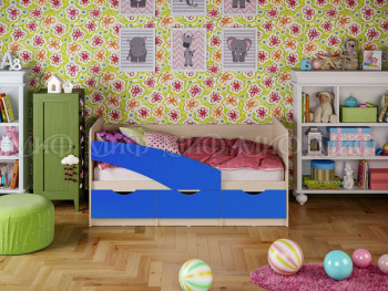 Кровать Бабочки 1,8м (Синий матовый) в Яровом - yarovoe.mebel54.com | фото
