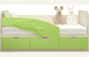 Кровать детская 1,8м Дельфин (Салатовый металлик) в Яровом - yarovoe.mebel54.com | фото