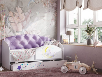 Кровать детская Звездочка Белый/Фиолетовый в Яровом - yarovoe.mebel54.com | фото