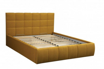 Кровать "Диана" ш. 1400 (Н=1010мм) (жаккард горчица) в Яровом - yarovoe.mebel54.com | фото