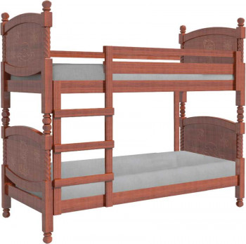 Кровать двухъярусная Валерия из массива сосны 800*1890 Орех в Яровом - yarovoe.mebel54.com | фото