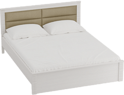 Кровать Элана 1400 с основанием Бодега белая в Яровом - yarovoe.mebel54.com | фото