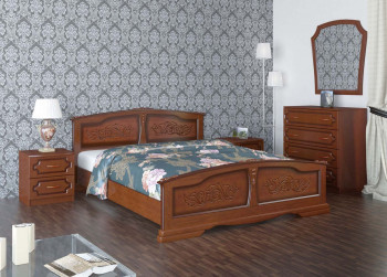 Кровать Елена из массива сосны 800*2000 Орех в Яровом - yarovoe.mebel54.com | фото