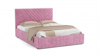 Кровать Гамма ш. 1400 (без основания для хранения) (велюр тенерифе розовый) в Яровом - yarovoe.mebel54.com | фото