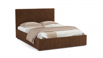 Кровать Гамма ш. 1400 (без основания для хранения) (велюр тенерифе шоколад) в Яровом - yarovoe.mebel54.com | фото