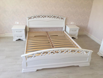 Кровать Грация-1 из массива сосны 900*2000 Белый античный в Яровом - yarovoe.mebel54.com | фото
