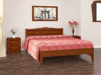 Кровать Карина-7 из массива сосны 1200*2000 Орех в Яровом - yarovoe.mebel54.com | фото