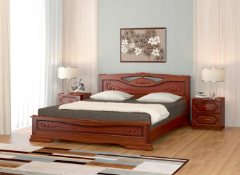 Кровать Карина-7 из массива сосны 1400*2000 Орех в Яровом - yarovoe.mebel54.com | фото