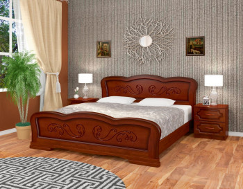 Кровать Карина-8 из массива сосны 1200*2000 Орех в Яровом - yarovoe.mebel54.com | фото