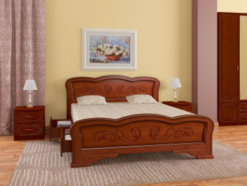 Кровать Карина-8 с ящиками из массива сосны 1600*2000 Орех в Яровом - yarovoe.mebel54.com | фото