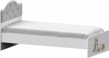 Кровать Каспер с мягкой спинкой и фотопечатью (900х1900) Белый в Яровом - yarovoe.mebel54.com | фото