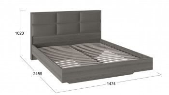 Кровать «Либерти» с мягким изголовьем и подъемным механизмом Хадсон/Ткань Грей/1400 в Яровом - yarovoe.mebel54.com | фото