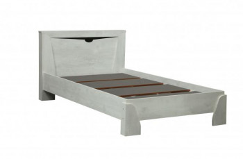 Кровать одинарная 33.07 с настилом "Лючия" (ш. 900)/(бетон пайн белый / венге / белый) в Яровом - yarovoe.mebel54.com | фото