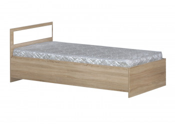 Кровать одинарная 900-2 без матраса (прямые спинки) Дуб Сонома в Яровом - yarovoe.mebel54.com | фото