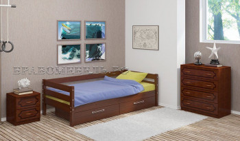 Кровать одинарная ГЛОРИЯ из массива сосны  900*2000 (Орех) в Яровом - yarovoe.mebel54.com | фото