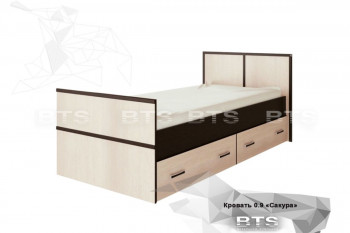 Кровать Сакура с настилом и ящиками 0,9 (Венге/Лоредо) в Яровом - yarovoe.mebel54.com | фото