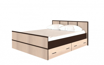 Кровать Сакура с настилом и ящиками 1,4 (Венге/Лоредо) в Яровом - yarovoe.mebel54.com | фото