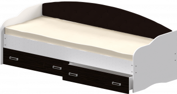 Кровать Софа-7 с мягкой спинкой (800х1900) Белый/Венге в Яровом - yarovoe.mebel54.com | фото