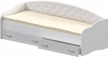 Кровать Софа-7 с мягкой спинкой (800х2000) Белый в Яровом - yarovoe.mebel54.com | фото