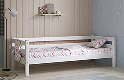 Кровать Соня Вариант 2 с задней защитой Белый полупрозрачный в Яровом - yarovoe.mebel54.com | фото