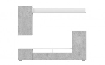 Мебель для гостиной МГС 4 (Белый/Цемент светлый) в Яровом - yarovoe.mebel54.com | фото