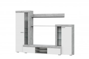 Мебель для гостиной МГС 5 Цемент светлый / Белый в Яровом - yarovoe.mebel54.com | фото