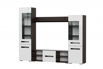 Мебель для гостиной МГС 6 (Исполнение 1/Венге/Белый глянец) в Яровом - yarovoe.mebel54.com | фото