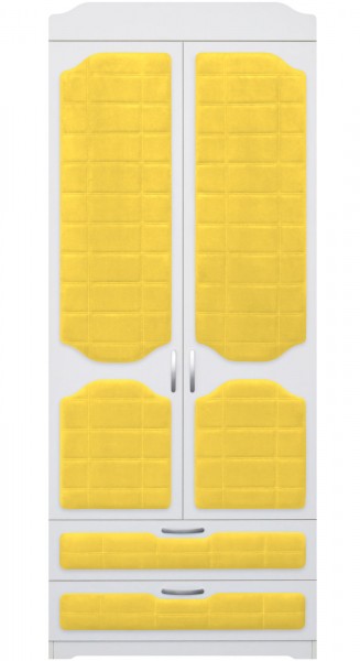 Шкаф 2-х створчатый с ящиками серии Спорт 74 Жёлтый в Яровом - yarovoe.mebel54.com | фото