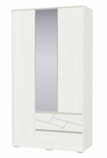 Шкаф 3-х дверный с ящиками Аделина 1200 Рамух белый в Яровом - yarovoe.mebel54.com | фото