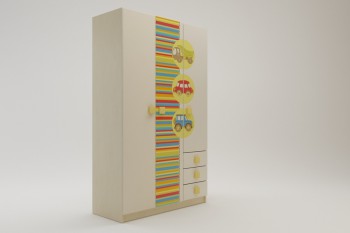 Шкаф 3-х створчатый с ящиками Клаксон (Бежевый/корпус Клен) в Яровом - yarovoe.mebel54.com | фото