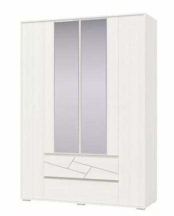 Шкаф 4-х дверный с ящиками Аделина 1600 Рамух белый в Яровом - yarovoe.mebel54.com | фото