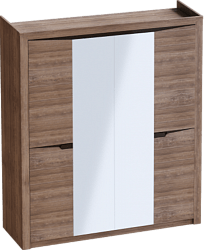 Шкаф четырехдверный Соренто с комплектом полок (3 шт)Дуб стирлинг/Кофе структурный матовый в Яровом - yarovoe.mebel54.com | фото