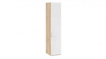Шкаф для белья с 1 глухой дверью «Эмбер» Яблоня Беллуно/Белый глянец в Яровом - yarovoe.mebel54.com | фото