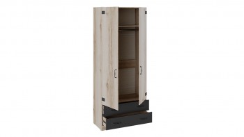 Шкаф для одежды комбинированный «Окланд» (Фон Черный/Дуб Делано) в Яровом - yarovoe.mebel54.com | фото